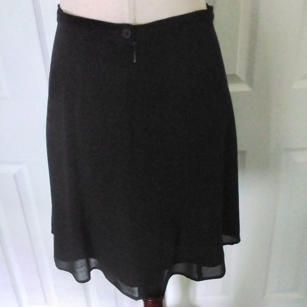Bebe San Francisco Black Swing Midi Skirt Size 12 - Picture 3 of 5